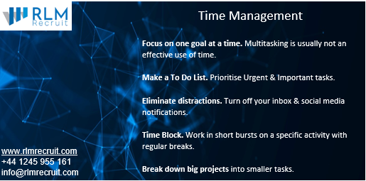 RLMRecruit's tweet photo. 5 proven ways to make better use of your time and be more productive.
#timemanagement #productivity #getthingsdone #jobs #itjobs #salesjobs #rlmrecruit https://t.co/zSSRiR66vu