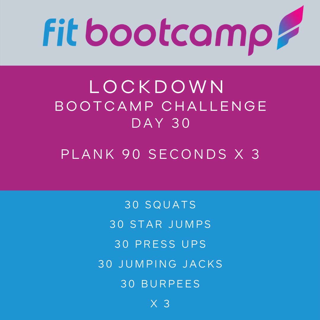 FITBC's tweet image. Our heartfelt congratulations to you all for getting to DAY 30 of the FIT Bootcamp Plank Challenge. Keep up the great work! Keep on moving to make sure you invest time in your health and well being. We've had lots of questions asking us "what's next!?"... all will be revealed!
