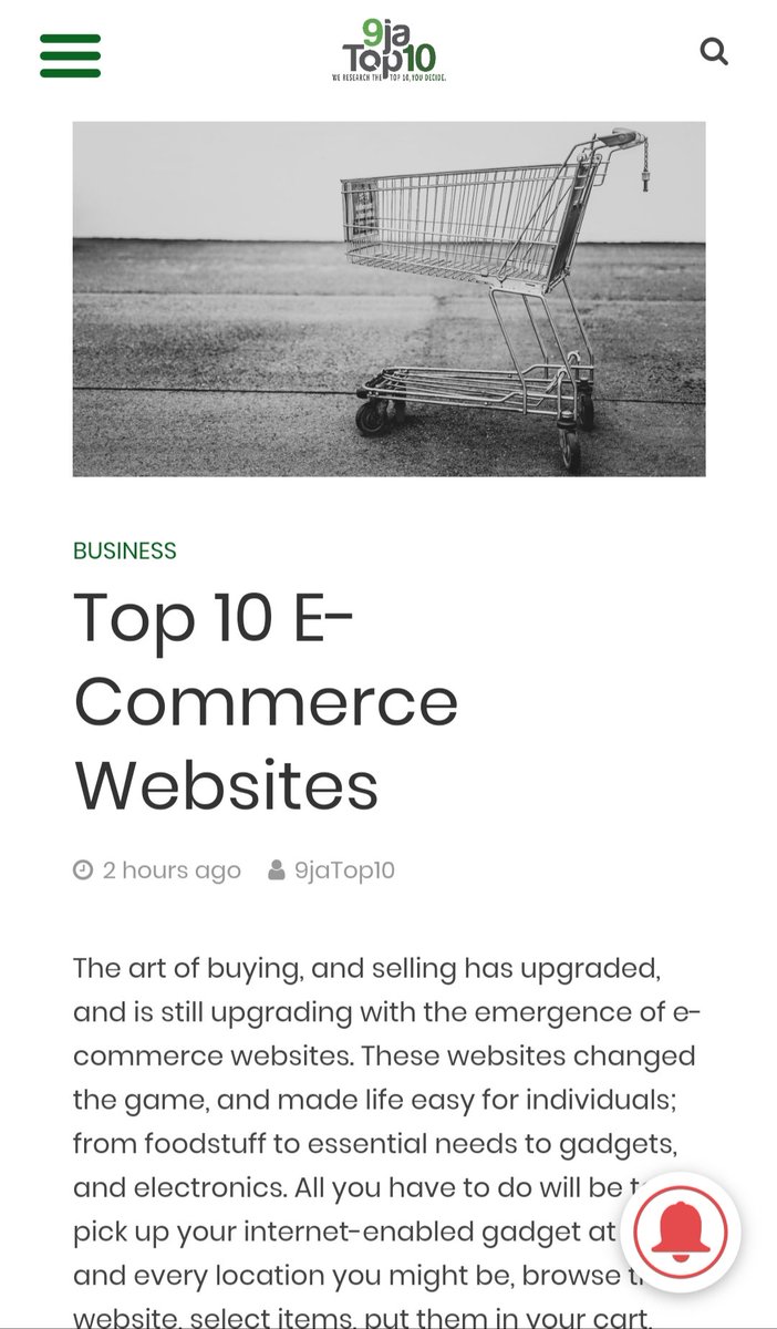 9jaTop10online's tweet image. Since the emergence of ecommerce in Nigeria, the art of buying and selling has improved in so many ways. Find out the top 10 ecommerce websites in Nigeria on 9jatop10. 9jatop10.com/2020/05/19/eco…
#9jatop10 #9jatop10online #schoolsreopening #WednesdayWisdom #MercyEkeCEOLamboHomes