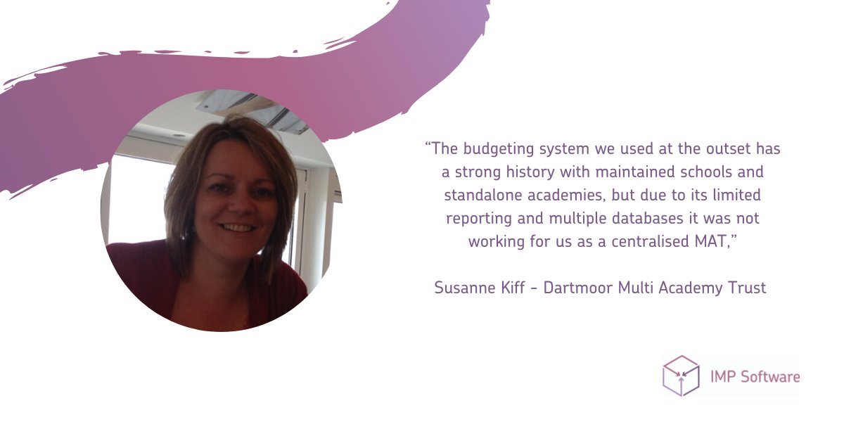 imp_software's tweet photo. Hear why @SusanneKiff from @DartmoorMAT moved from their existing budgeting system to @imp_software
https://t.co/vBZrdKNtt0
#sbl #SBLchat #MATfinance #MATeducation #MATforecasting #MATbudgeting https://t.co/QIemDXj0Nl