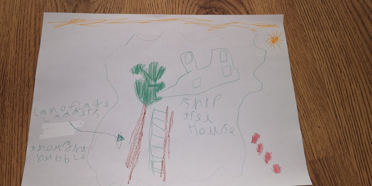 LPSP10's tweet photo. Charlie designed his own treehouse as part of mental health week
#OPAWellbeing @OPABL_Y1and2 it has camouflage ladders surrounded with a beautiful sunset ❤️😍 https://t.co/bDwsTNPLKo