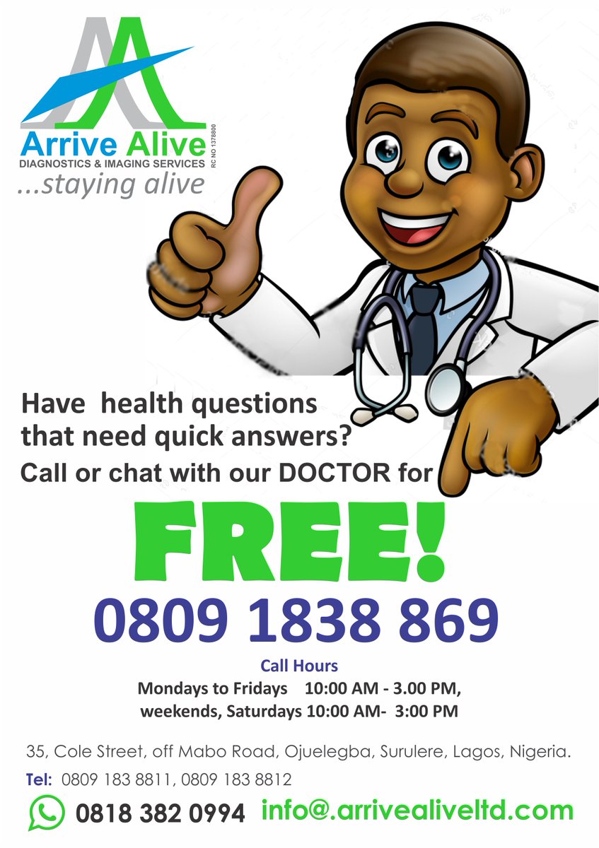arrivealivedis's tweet photo. Call or chat with a Doctor at Arrive Alive Diagnostics and Imaging Services Limited on https://t.co/m6ZddBF98k