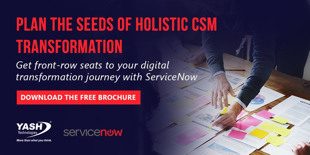 YASH_Tech's tweet photo. Struggling to go beyond customer engagement? Drive loyalty with proactive customer service faster, better and smarter, with @servicenow from @YASH_Tech Explore our differentiators. https://t.co/hvKn4ACb6T
#ThinkDigitalThinkYASH #YASH4Digital #automation #onpremise #accesscontrol https://t.co/6JXDvWaup3
