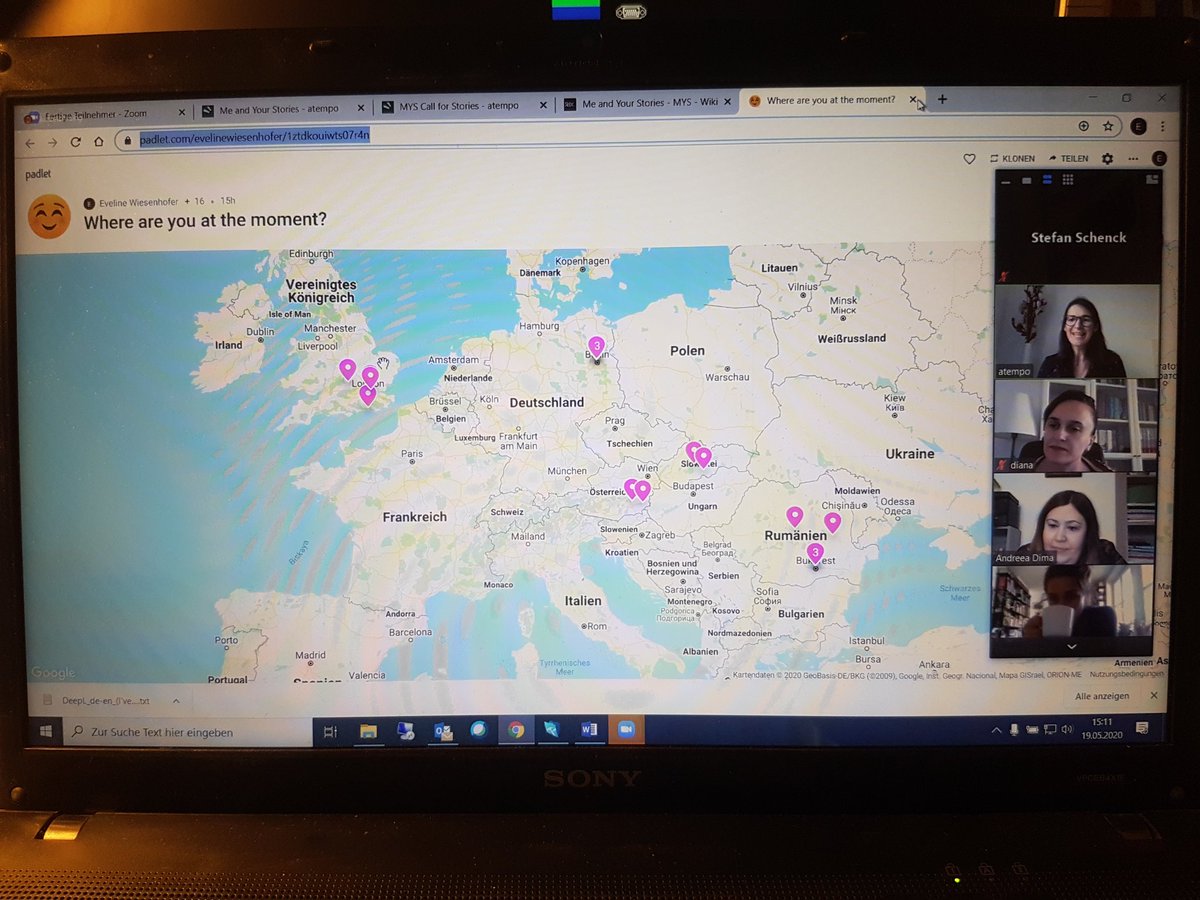 MYS_project_eu's tweet photo. 25 teachers from 🇸🇰🇦🇹🇩🇪🇲🇩🇬🇧, who met in oct.2019 in the MYSseminar in #Berlin, met on @zoom_us for an exchange about distance teaching supported through our inclusive #MYStoolbox.
Next cooperation level is the "#lockdown story competion" for students: https://t.co/xVOPGJf1ab https://t.co/fzDmTbRPZy