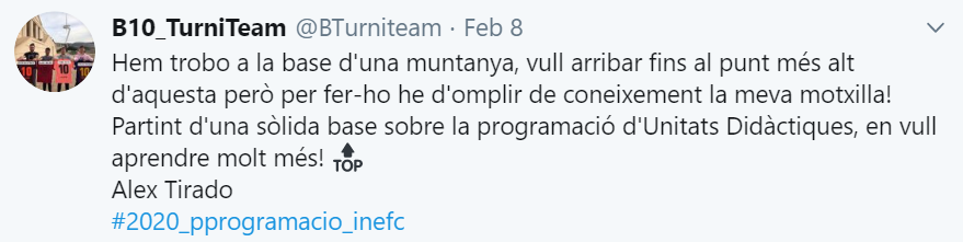 BTurniteam's tweet photo. ¡Entrando en la etapa final! Toca auto-evaluarse. 
Gracias al contenido he ampliado mis conocimientos previos sobre programación pero todavía queda profundizar en las estrategias didácticas y en la redacción de contenido y actividades de E-A🤞
Alex Tirado
#2020_programacio_inefc https://t.co/SVXiJDIzCq