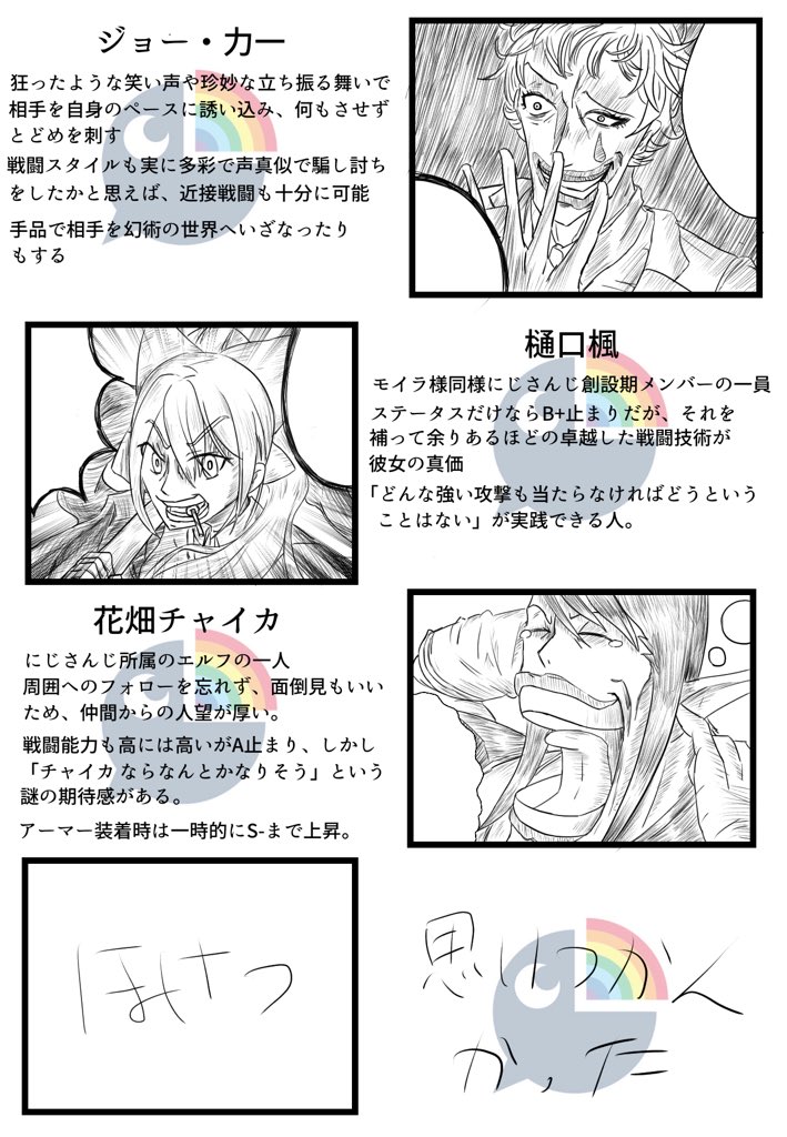 バトル漫画描けないからこうやって気持ち悪い設定を構築していくんすねぇ!
#絵ンジュ
#金剛力也像 
#長尾百景 
#しら画
#KuzuArt  
#ジョー設展 
#デロアート
#お花畑青空大写生大会 