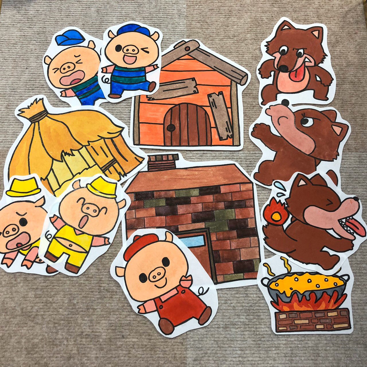 人が輝く新しい保育を創造する りとるぱんぷきんず 三匹のこぶたこパネルシアターが完成しました テレワーク パネルシアター 保育 りとるぱんぷきんず