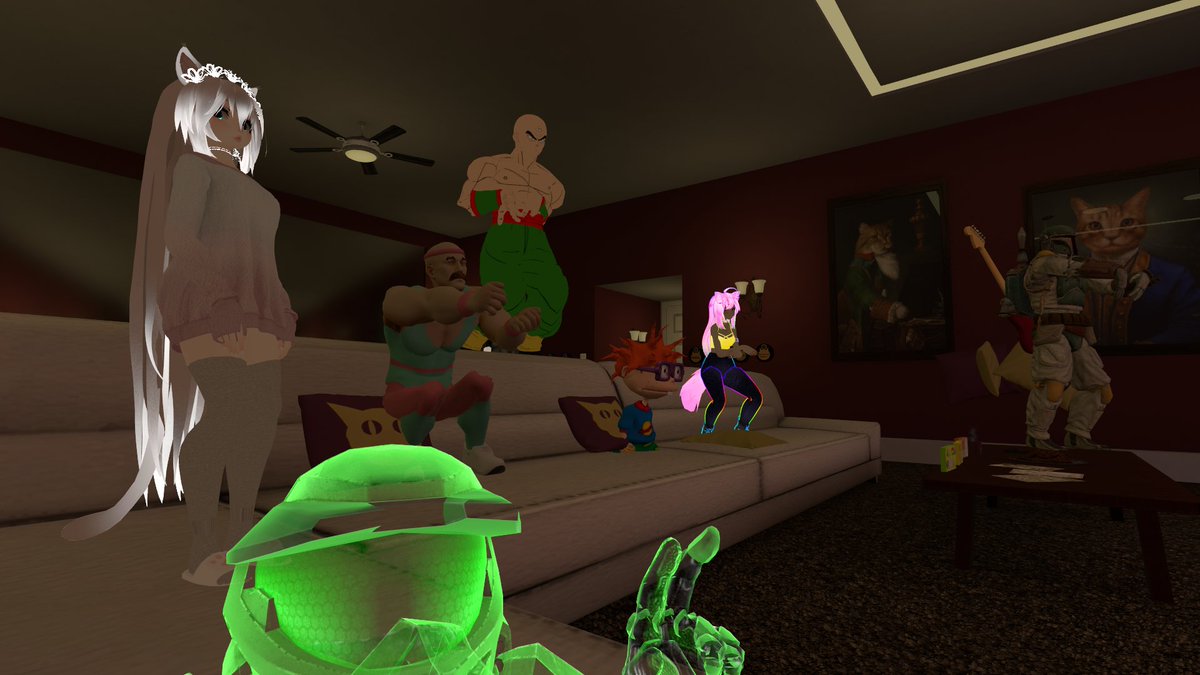 8bitdevil4u's tweet image. Virtual live comedy show last night with some of the crew. Watching #KillTony and @redban The #1 live comedy podcast in the world! #OriginalPouch #VRChat