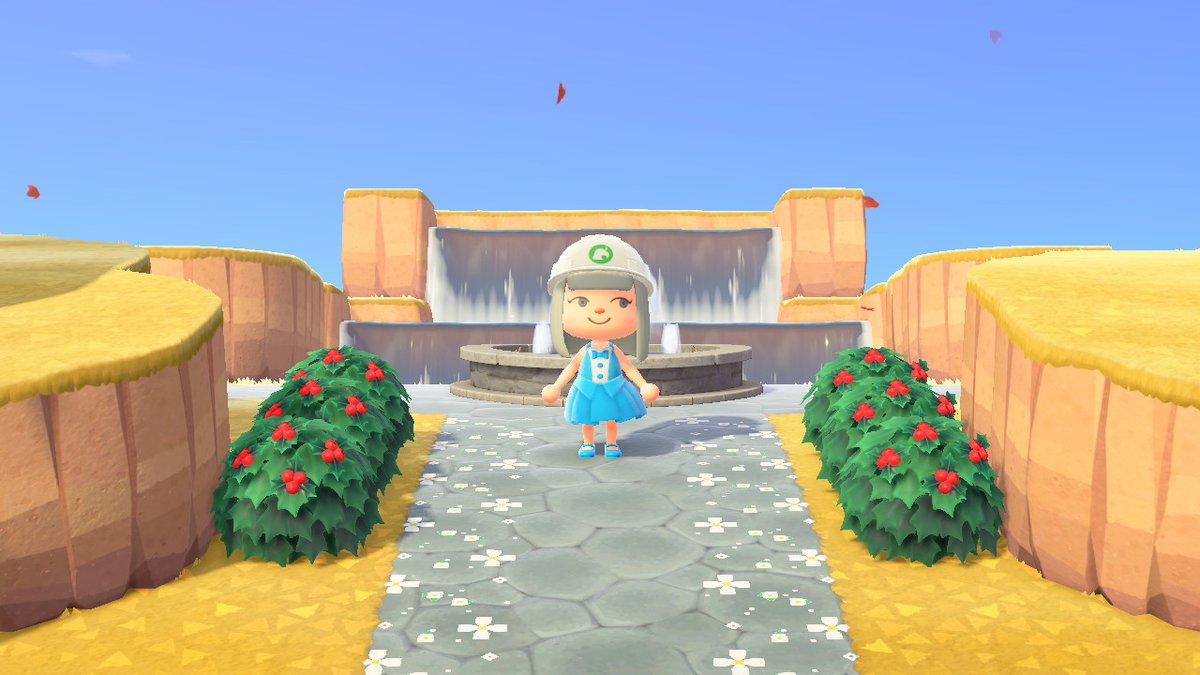 abcdcrossing's tweet photo. So I changed my entrance to more cliffs but i run out of ideas so.. could u guys help me? hehe  #AnimalCrossing #ACNH #NintendoSwitch https://t.co/Wps7sOQFtJ