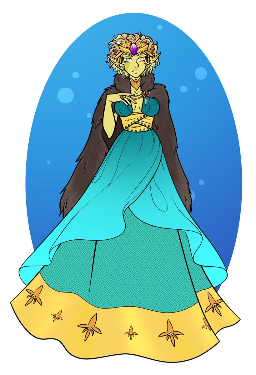Skittsue's tweet photo. I finished the Queen NPC in the campaign I run. I'm honestly not sure how Eladrin Elves look so I guessed. #dnd5e #dndart #dndnpcs https://t.co/3b505oXNQj
