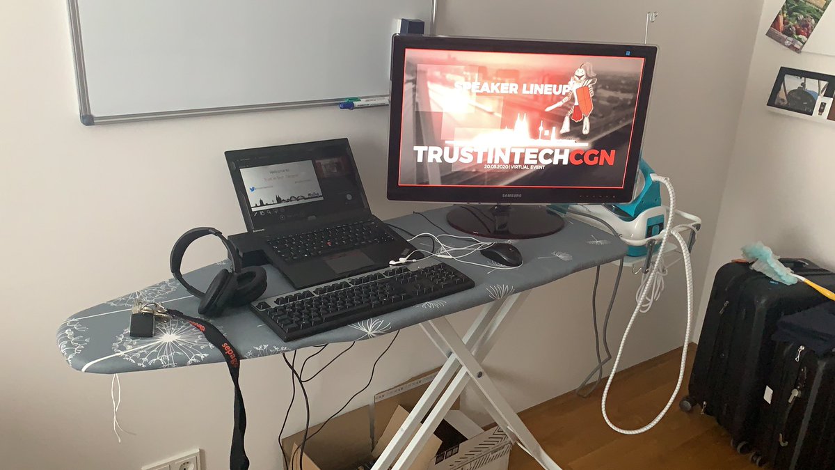 TrustInTechCGN's tweet image. The broadcast centre of the today’s #TrustinTechCGN is prepared.  We are live and the intro is on a loop.  We are looking forward to a great day with exciting presentations, impressive speakers and of course YOU - our community!!
