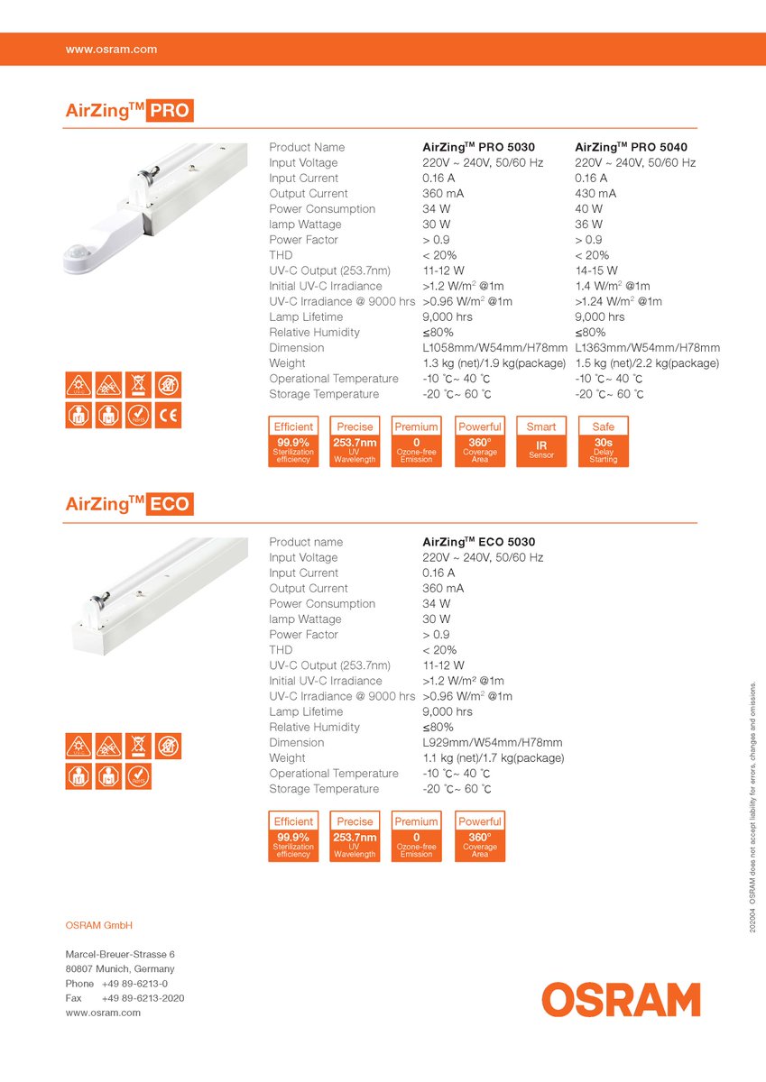 Total1Solution's tweet photo. Osram AirZing UV-C Light Purifier. A key tool to fight the spread of Covid-19 infection.
https://t.co/b57Lnw3KjX

Available for pre-order. Demo units are available. For more information, please contact us. https://t.co/5KUvRXzBSn