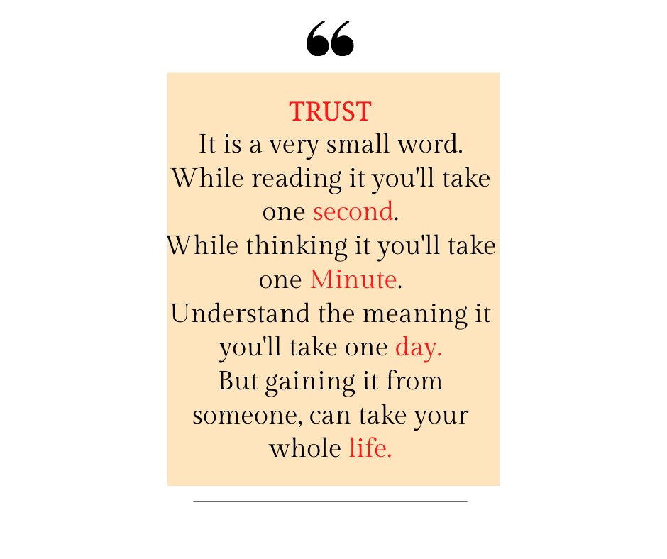 sgktalks's tweet photo. "Trust is a small word with a big concept".
#motivation #inspiration #selftalk #sgktalks #selfcare #selflove #quote #thegoodquote #awareness #selfbelief
#kindness #positivity #nevergiveup #life #TrustInTech #Truth
#wisdom #lifelovesyou #changeyourmindset #motivator https://t.co/lYQQOuf1td