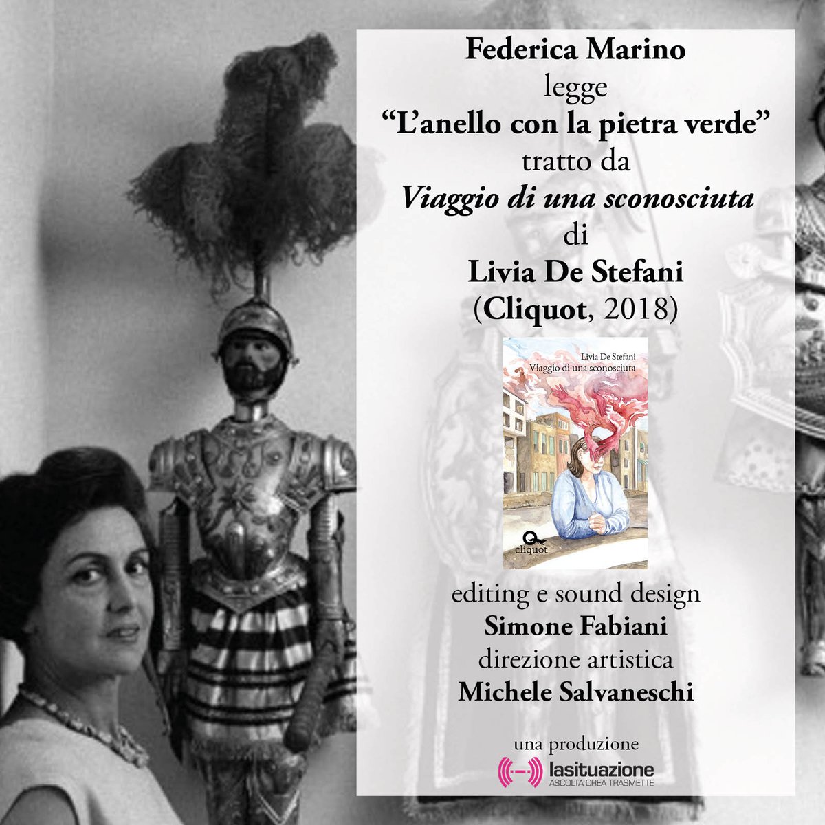 CliquotEdizioni's tweet photo. Con l'audiolibro del racconto "L'anello con la pietra verde" si conclude #unmeseconliviadestefani
Da oggi potete ascoltarlo (e scaricarlo) sul nostro sito (https://t.co/248ow5IZ78) e su @SoundCloud (https://t.co/2yVa6tCVsi). 
Buon ascolto! 🎧

@CasaLettori https://t.co/Y3v4qekkGC