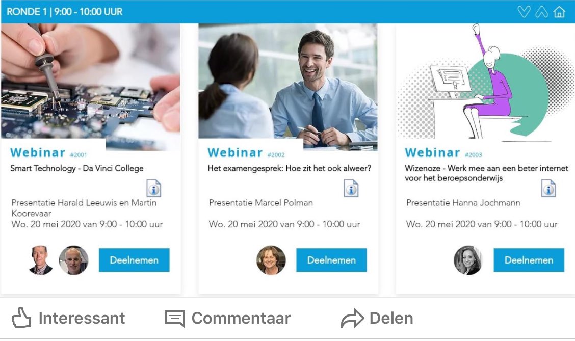 HLeeuwis's tweet photo. Om 9 uur start eerste ronde van dag drie https://t.co/PhNI9UzQf0 vele webinars om uit te kiezen. Vandaag onderwijsontwikkelingen #LODT, #LandelijkOnderwijsdagTechniek,
#ConsortiumBeroepsonderwijs, #platformvmbotechniek, #vmbo, #mbo, #pro, #vso, #sto https://t.co/rfPMkyXwgX