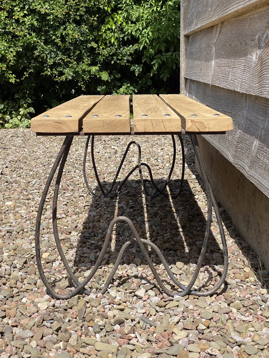 LockLamp's tweet photo. New garden benches in oak and naturally rusty steel. Not just lighting! https://t.co/abYP7wseWh https://t.co/i9tvESv2ZW