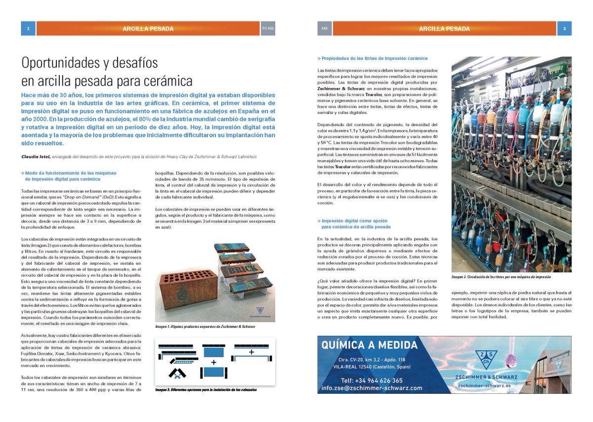 ZSEspana's tweet photo. ¿Sabes qué ventajas tiene la impresión digital ante las técnicas tradicionales de decoración en arcilla pesada? 🧱 En Z&S iniciamos un nuevo proyecto donde aplicamos lo que sabemos sobre #inkjet en #cerámica a la arcilla. Te lo explicamos en este artículo de Técnica Cerámica.⤵️ https://t.co/PNwlzojxlE