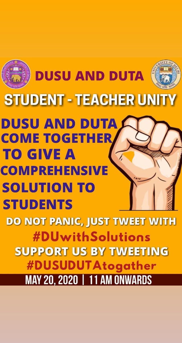 SanklaKomal's tweet photo. It's time to bring our voice together and stand together against this injustice to students. 
#DUAgainstOnlineExams #duagainstonlineexaminations
#DUwithSolutions #DUSUDUTAtogether https://t.co/6nDj02N9hw