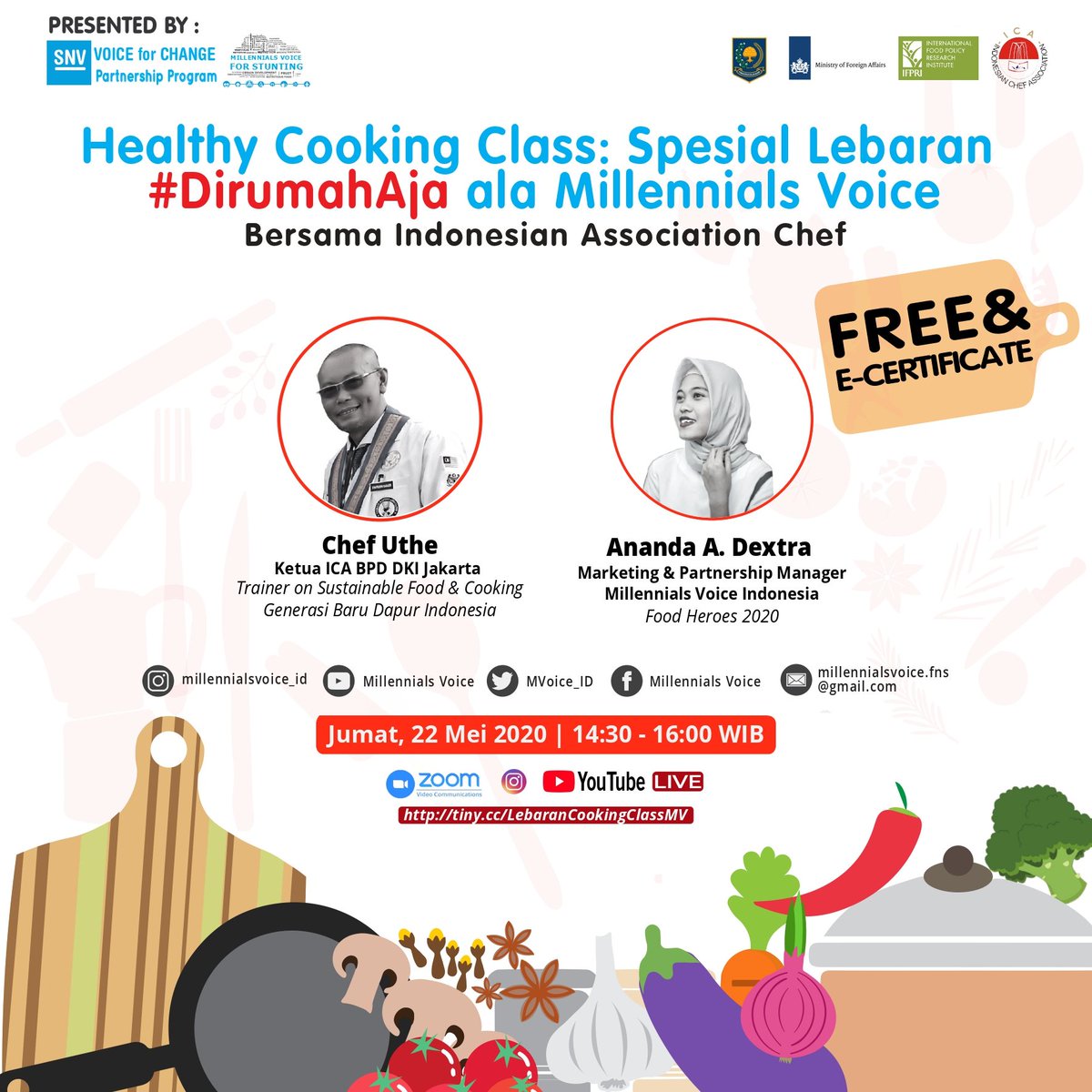 Mau langsung praktik masak? Bisa banget! Bahan-bahan sudah ada di description box link pendaftaran ya! See you soon, millennials! 

tiny.cc/LebaranCooking…