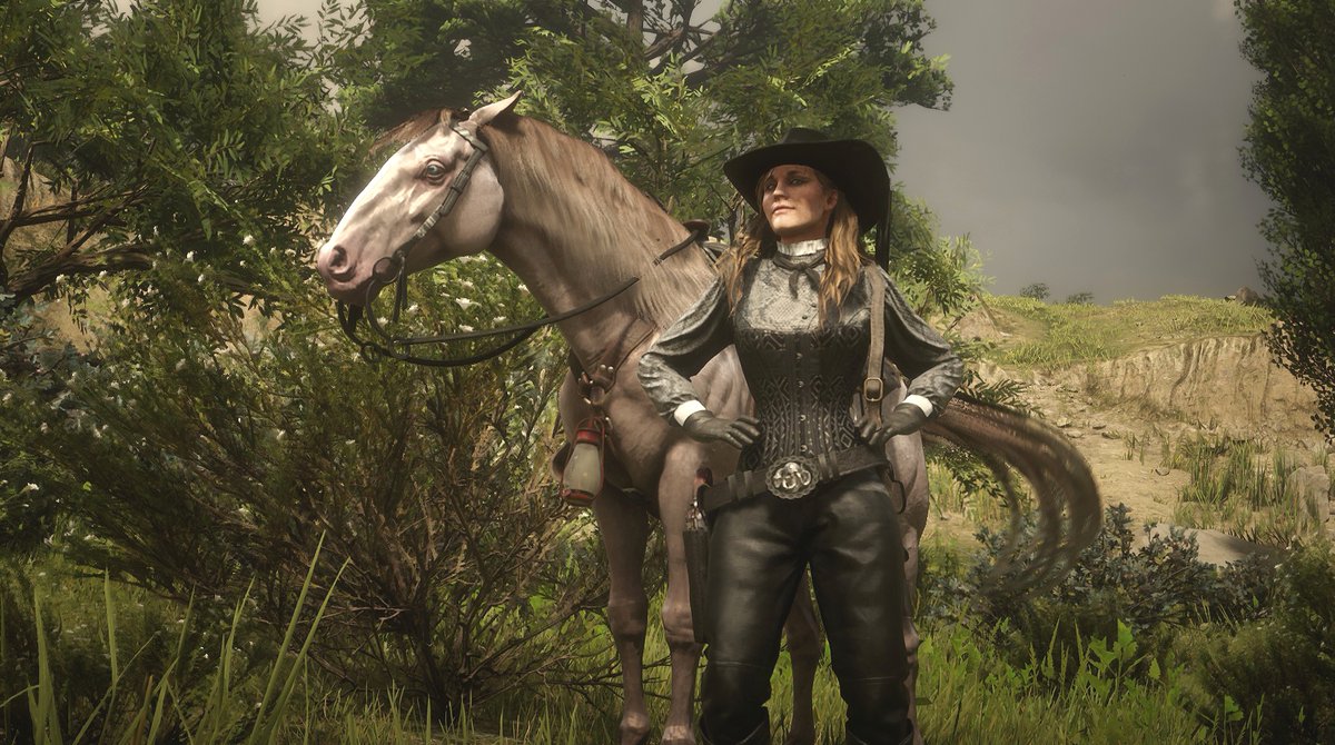 pris__zilla's tweet photo. Online outjes samen stellen bij gebrek aan real life afgelopen weken. Ugh ik hou van deze game.❤️ #RedDeadOnline #RDR2 #willkickyourass https://t.co/GeQB4NxcI9