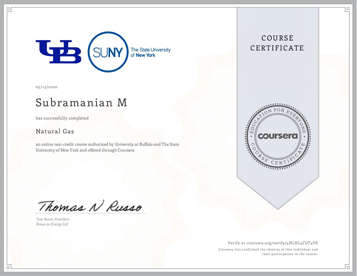 subramanian_edu's tweet photo. Happy to share the completion of a new course NATURAL GAS @coursera .Thanks to @sairamceo ,@SairamInstitute  for providing me such a wonderful opportunity.
#sairaminstitutions
#sairamengineeringcollege
#digitiallysairam
#eie
#electronicsandinstrumentation https://t.co/ZHPoEimhdK