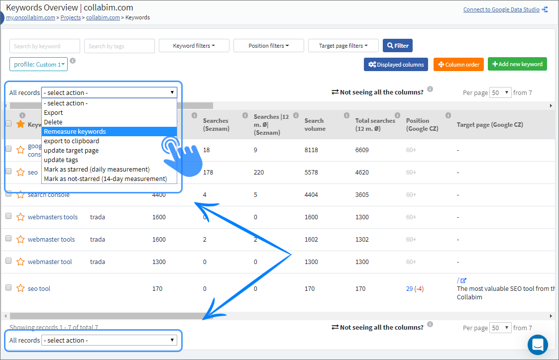 collabim's tweet photo. We have unified the design of bulk actions in all tables and we have added these actions above the table as well for you to have everything clearly arranged and to speed up your work. https://t.co/o7o79iSed8