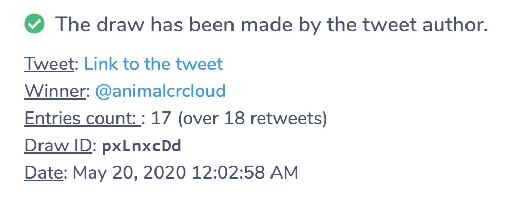 cocomari_ACNH's tweet photo. The winner of this giveaway is @animalcrcloud ! Congrats! 

Please dm us so we can go over to give you the items :3

For more animal crossing giveaway be sure to follow <3

#acnh
#ACNHgiveaway 
#ACNHgiveaways 
#AnimalCrossingNewHorizons https://t.co/83HSN3lpaM