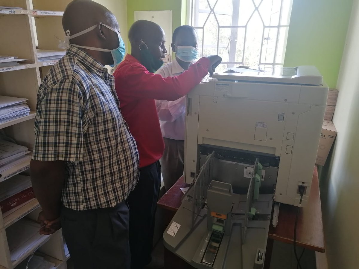 CopyCatGroup's tweet photo. This 18th May we made a donation of a #RISO #digitalduplicator to yet another hospital; #JaramogiOgingaOdingaHospital which was received by the #CEO, Dr.Peter Okoth & #HeadofFinance, J. A Ochieng'. Our KisumuBranchManager, Titus Mbata presented the donation on behalf of #CopyCat. https://t.co/doAiwZ7OBR