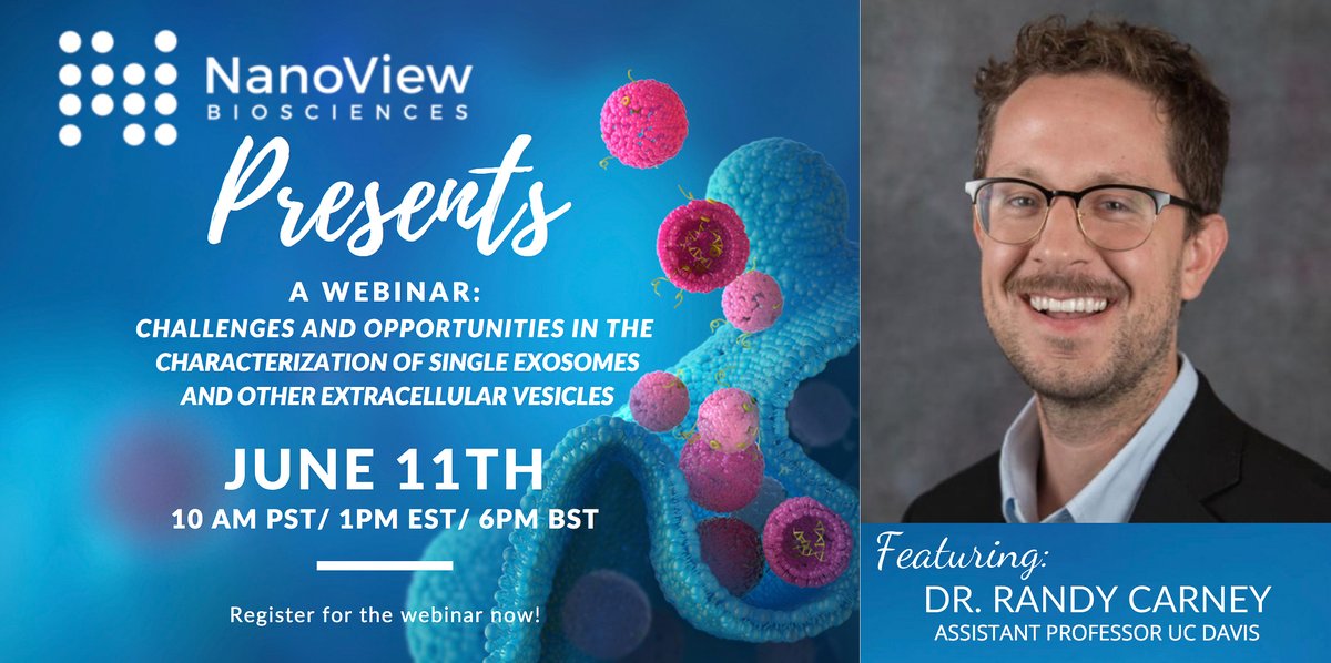Register now to join Dr Randy Carney's <a href="/carney_lab/">Randy Carney</a> webinar nanoviewbio.com/nanoview-exoso… #exosome #extracellularvesicles #exosomes