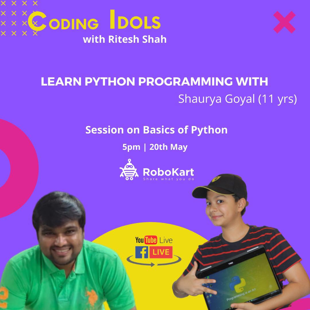 sgjani2190's tweet image. #YouTube youtu.be/CVVGbHlehUo
#FaceBook  fb.com/robokartindi/l…
⏰5️⃣ pm
Join us to see how shaurya has developed interest in coding and why it&apos;s so important
#robokart #robotics #python #youtubelive #fblive #covid19 #programming #aimtoinnovate #FutureOfSchool #kidsactivities