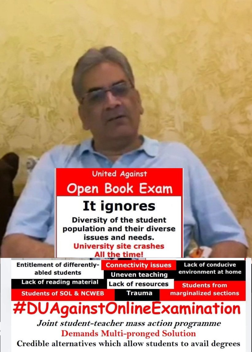 akbhagi63's tweet photo. Students interest and university credibility is paramount.
No to OBT online!
#DUSUDUTAtogether
@DrRPNishank @ugc_india @PMOIndia https://t.co/Vncwr9Leh6