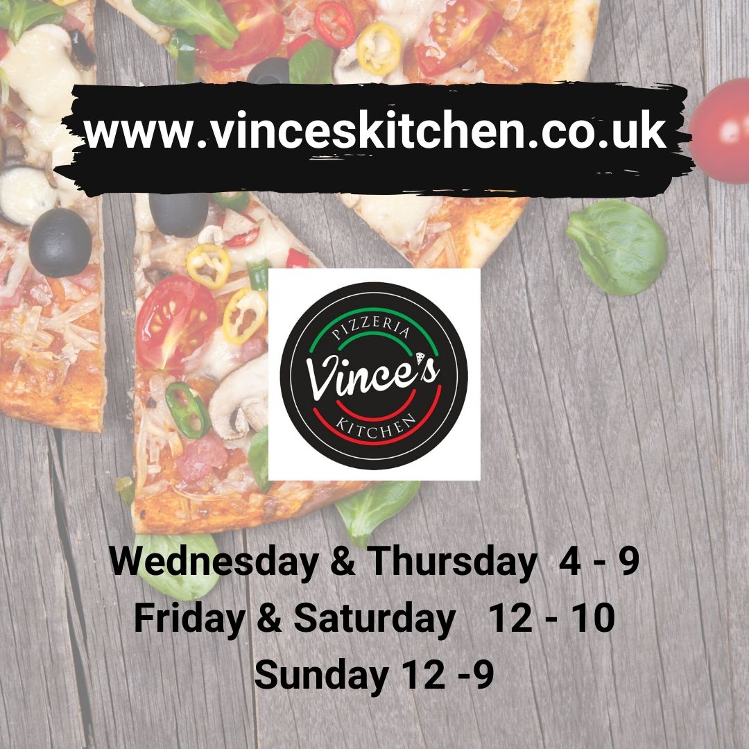 Open this afternoon for delivery and collection.
vinceskitchen.co.uk
.
.
#pizza #cheshunt #broxbourne #walthamcross #pasta #pollo #gelato