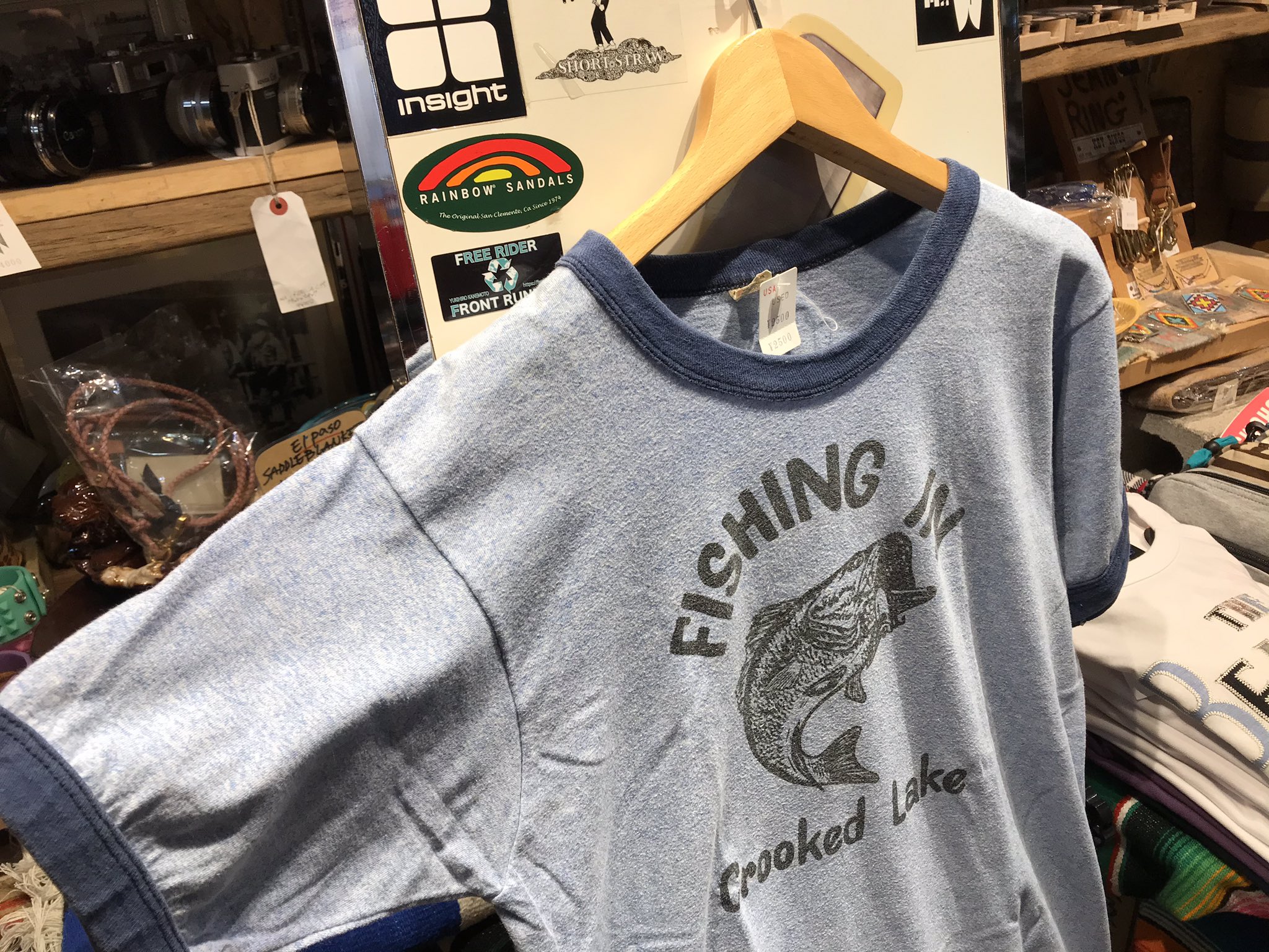 Outside Kawasaki Used Ringer Print Tee Shirts Made In Usa Size M Lぐらい Price 2500 Tax 迫力満点のプリント 釣りがしたくなりますね リンガーtシャツ Madeinusa アメリカ製 綿ポリ Tシャツ 緑 古着好き 川崎 アウトサイド川崎