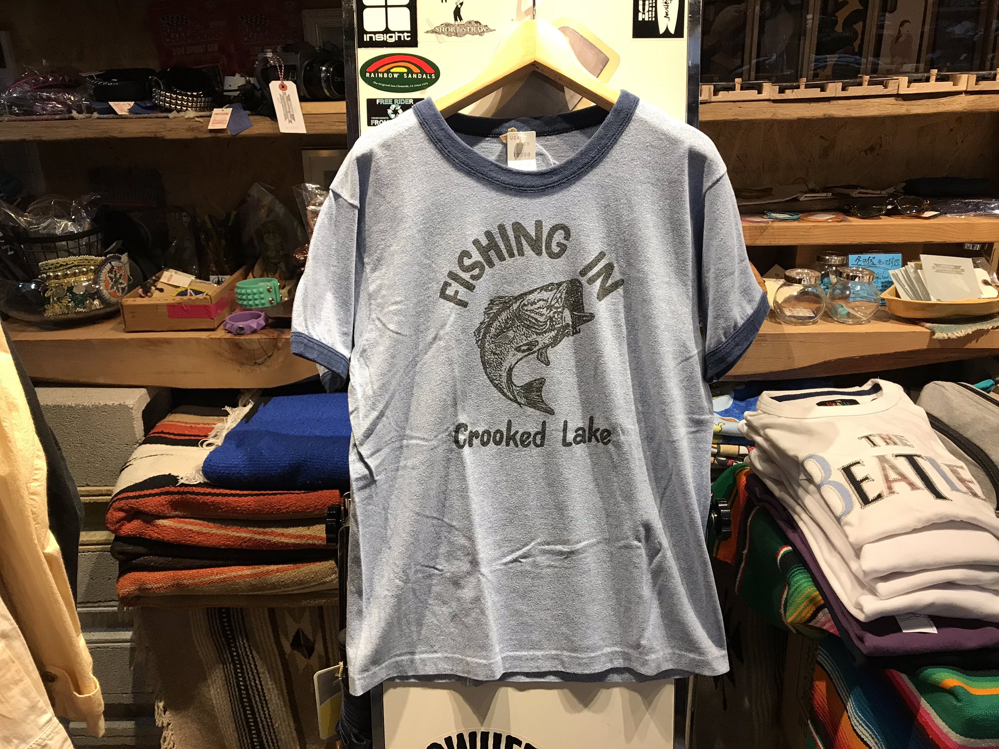 Outside Kawasaki Used Ringer Print Tee Shirts Made In Usa Size M Lぐらい Price 2500 Tax 迫力満点のプリント 釣りがしたくなりますね リンガーtシャツ Madeinusa アメリカ製 綿ポリ Tシャツ 緑 古着好き 川崎 アウトサイド川崎