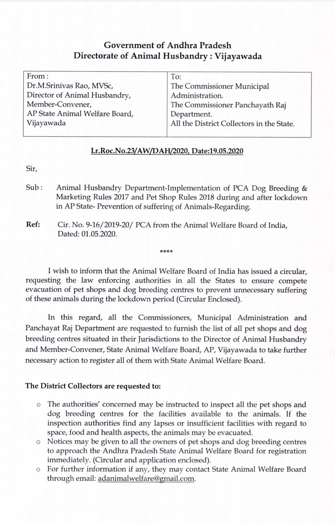 HSI/India в Twitter: „Progress! Govt of #AndhraPradesh directs all #dog breeding facilities and #pet shops reopen after #lockdown ONLY after registering with the state #animalwelfareboard as per the Prevention of Cruelty to HSI/India в Twitter: „Progress! Govt of #AndhraPradesh directs all #dog breeding facilities and #pet shops reopen after #lockdown ONLY after registering with the state #animalwelfareboard as per the Prevention of Cruelty to