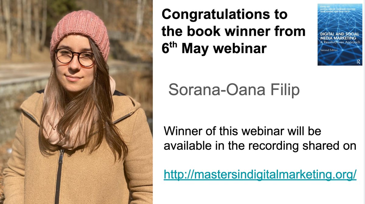 Congratulations to the #DigitalAndSocialMediaMarketing book winner - Sorana-Oana Filip win your copy today at our 12:00 BST time - 

bit.ly/2zz1oVW

#passion4digital @Routledge_Econ <a href="/routledgebooks/">Routledge Books</a> <a href="/KedgeBS/">KEDGE Business School</a> <a href="/salfordbizsch/">Salford Business School</a>
