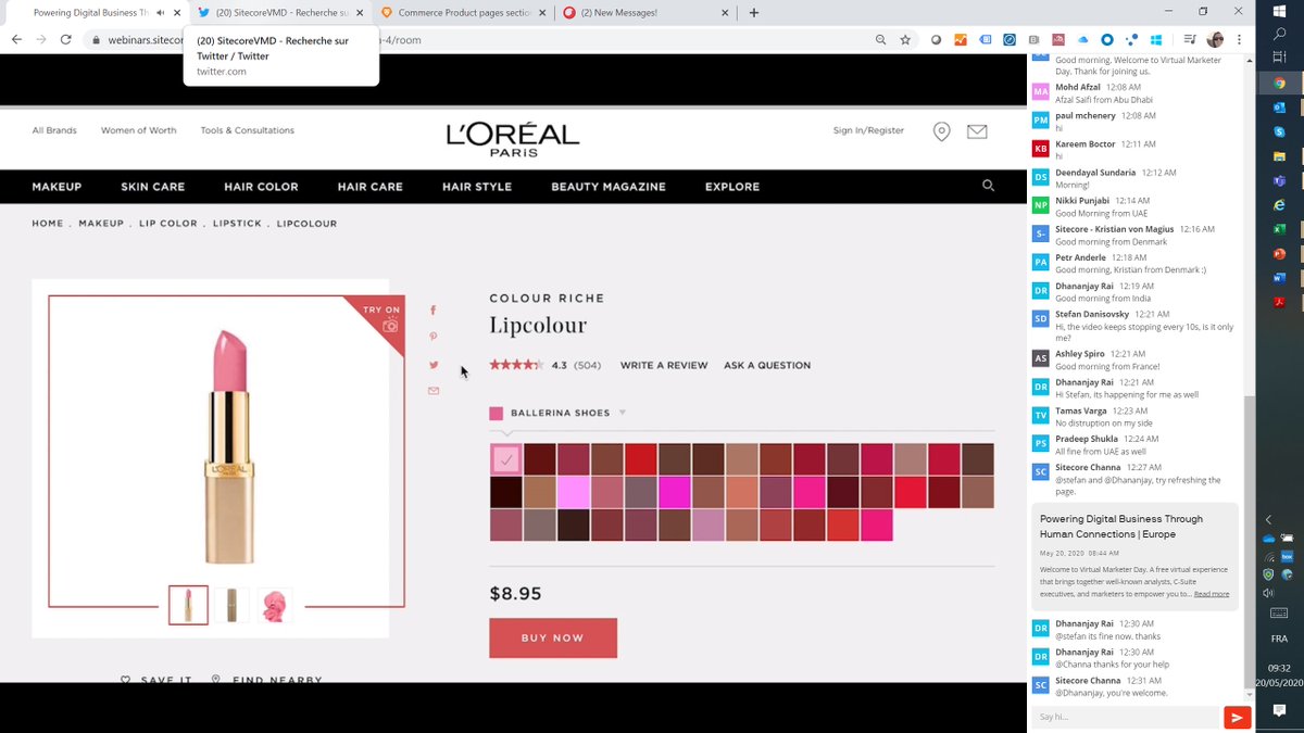 DuponStephanie's tweet photo. @Loreal shared with us their Digital factory project and how they use #AI to create #humanconnections and improve #customerexperience during our #sitecoreVMD @Sitecore https://t.co/1GfshrNIrG