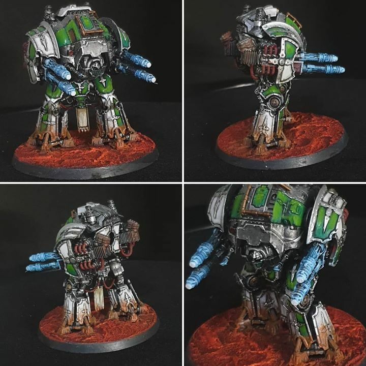 lividfish's tweet photo. First of our heavier knights ready for the table. Still more detail to add, but the aim is to get the whole as yet unnamed household to this stage first. I dub thee Sir Murder Turtle, first of your name!
#lividfishpaints #acastusknightporphyrion #adeptustitanicus #specialis… https://t.co/C3zo4fFzb1
