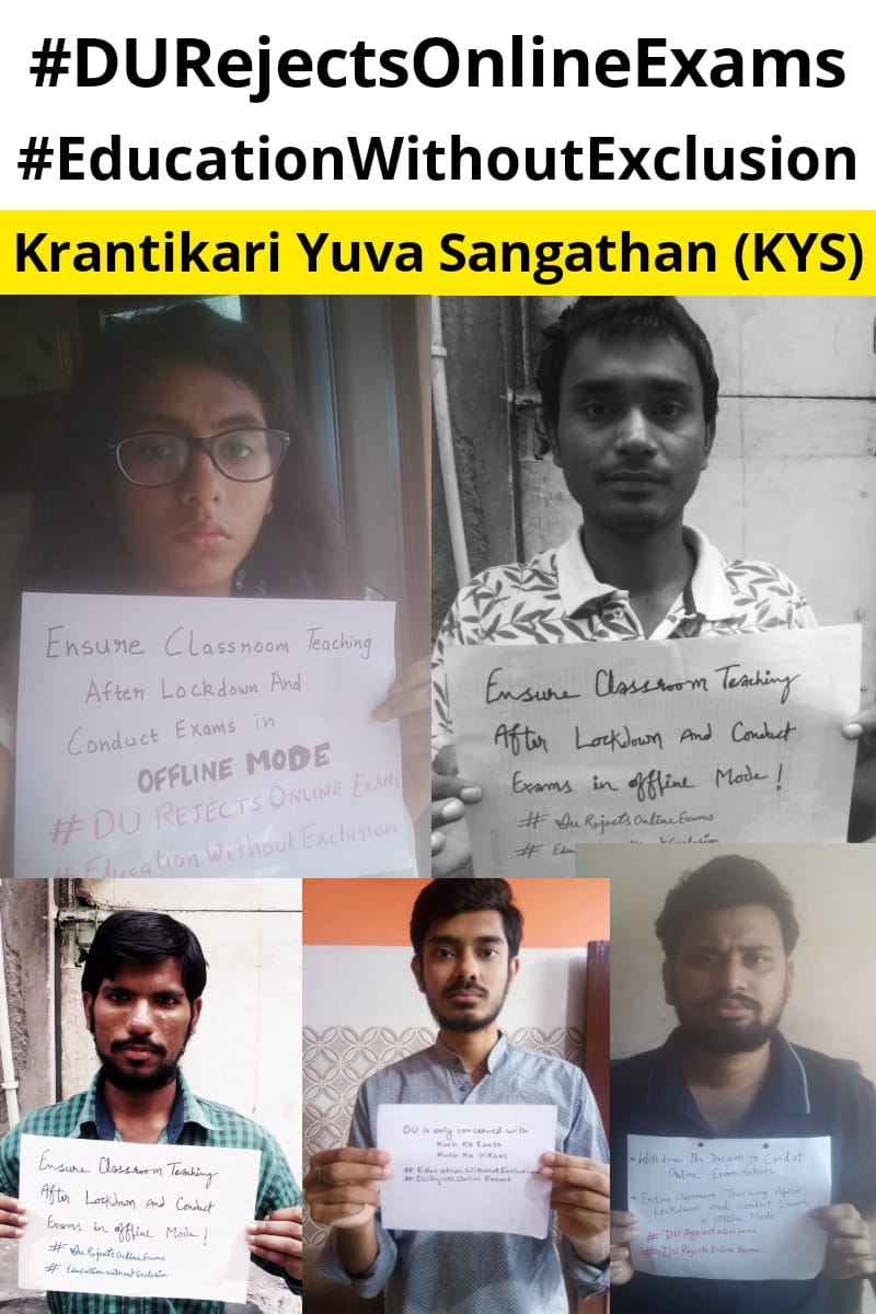 MuditaSK's tweet photo. Formal Edu. is still a far away birdie for majority in India(& inDU too.ThisPush for online exam,comes as another bricklaying in dis system's monument of "Educational Apartheid" where formal edu remains prerogative of d privilegd few #NoToDigitalDivide #DUAgainstOnlineExamination https://t.co/nZCBp9mO3M
