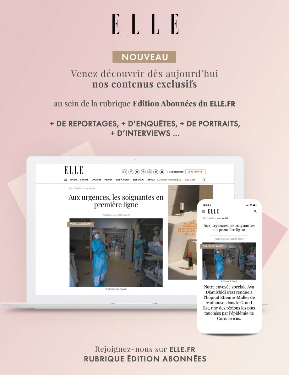 Nouveauté sur le site du ELLE.fr avec l'édition abonnés qui donne accès à des reportages, enquêtes, interviews, vidéos, podcasts… Des formats différents, ou plus longs, pour aller plus loin en matière de mode, beauté, culture, société ou vie privée.