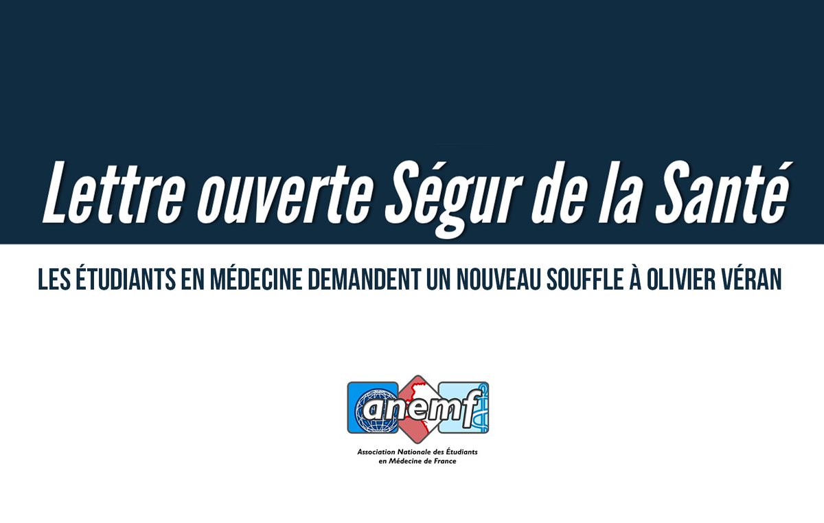 ANEMF's tweet image. 📃Lettre ouverte à @olivierveran

#SegurDeLaSante les #étudiants en médecine demandent un nouveau souffle ! 

🗣️ "Les #médecins de demain devront être intégrés aux #concertations et écoutés. Nous exigeons des réponses à la hauteurs de nos #espérances" 

❌1,29€/h plus jamais