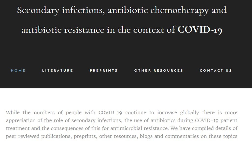#AMR, antibiotic chemotherapy and secondary infections in the context of #Covid_19 literature is starting to appear; 
We have now linked over 100 publications, preprints, op-eds, commentaries and other resources; covid-amr.webnode.co.uk