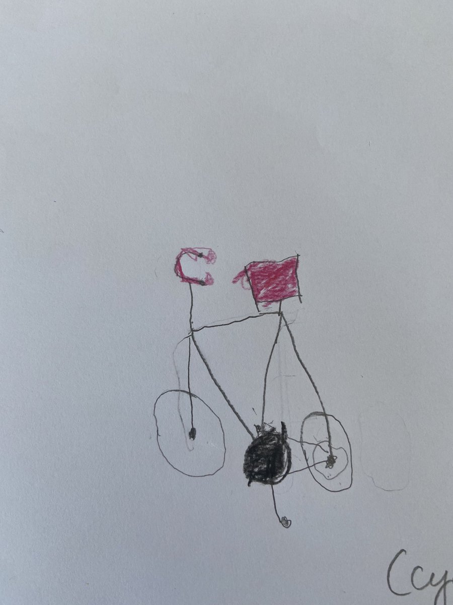 Aria drew this cycle using various shapes, triangle, circle and square. She also used slanting, sleeping and standing lines. It was such a fun activity to put into use what she’s been learning everyday! ⁦<a href="/26Dakshamehta/">Daksha</a>⁩ ⁦<a href="/KNargish/">Nargish Khambatta</a>⁩ ⁦<a href="/senresh/">Reshma Borkar Fernandez</a>⁩ ⁦⁦<a href="/kg_gma/">GMAKG</a>