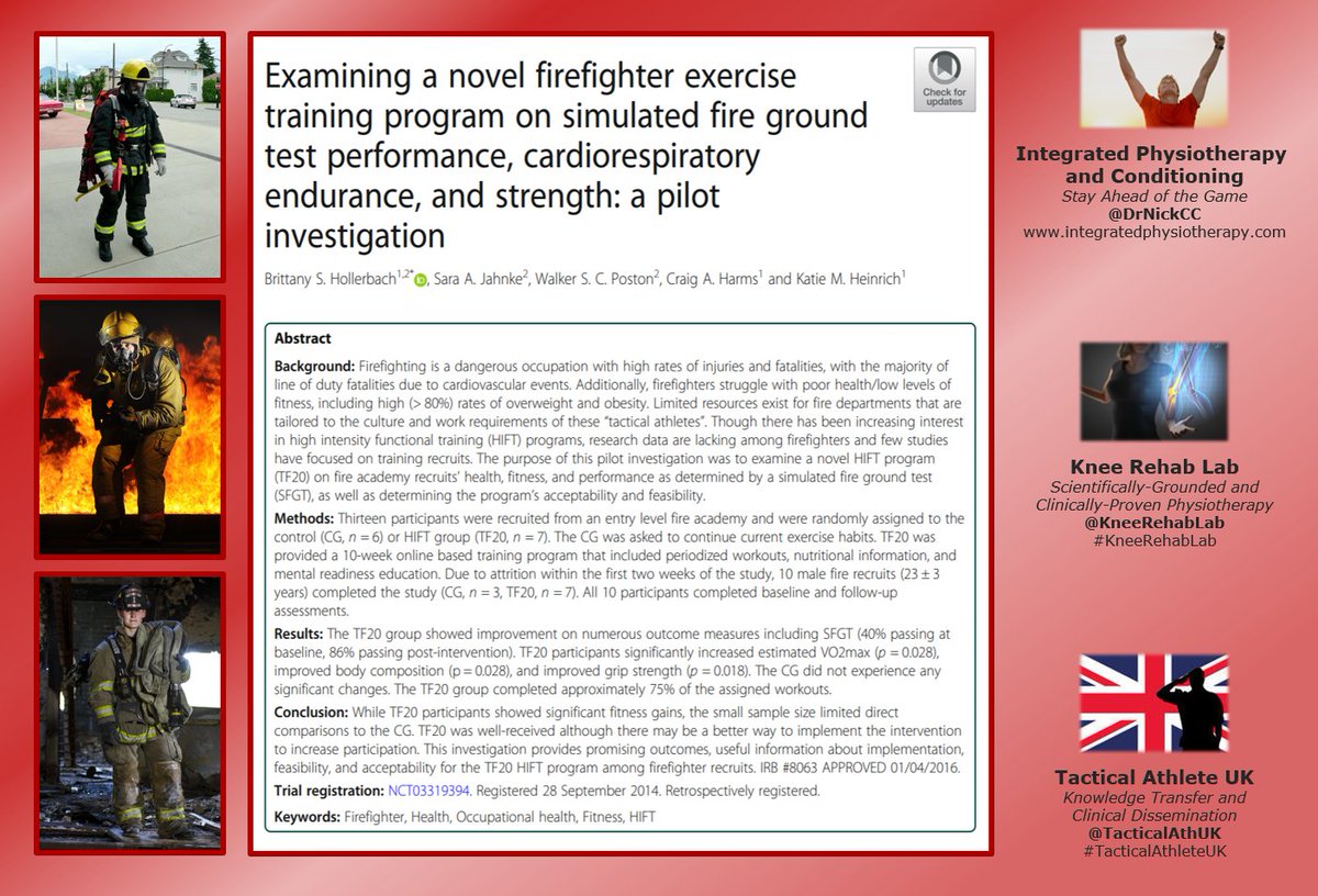 TacticalAthUK's tweet photo. From the field: FIREFIGHTER PHYSICAL FITNESS &amp; simulated JOB TASK performance ➡️ FREE PDF https://t.co/7iam7Tvopv Considerations in design job-specific physical training progs 🔥🏋️🏃‍♀️🔍🤔 #FireFighter #FireService #FireDepartment #EmergencyServices #FirstResponder #TacticalAthlete https://t.co/DVCNmKz8xB