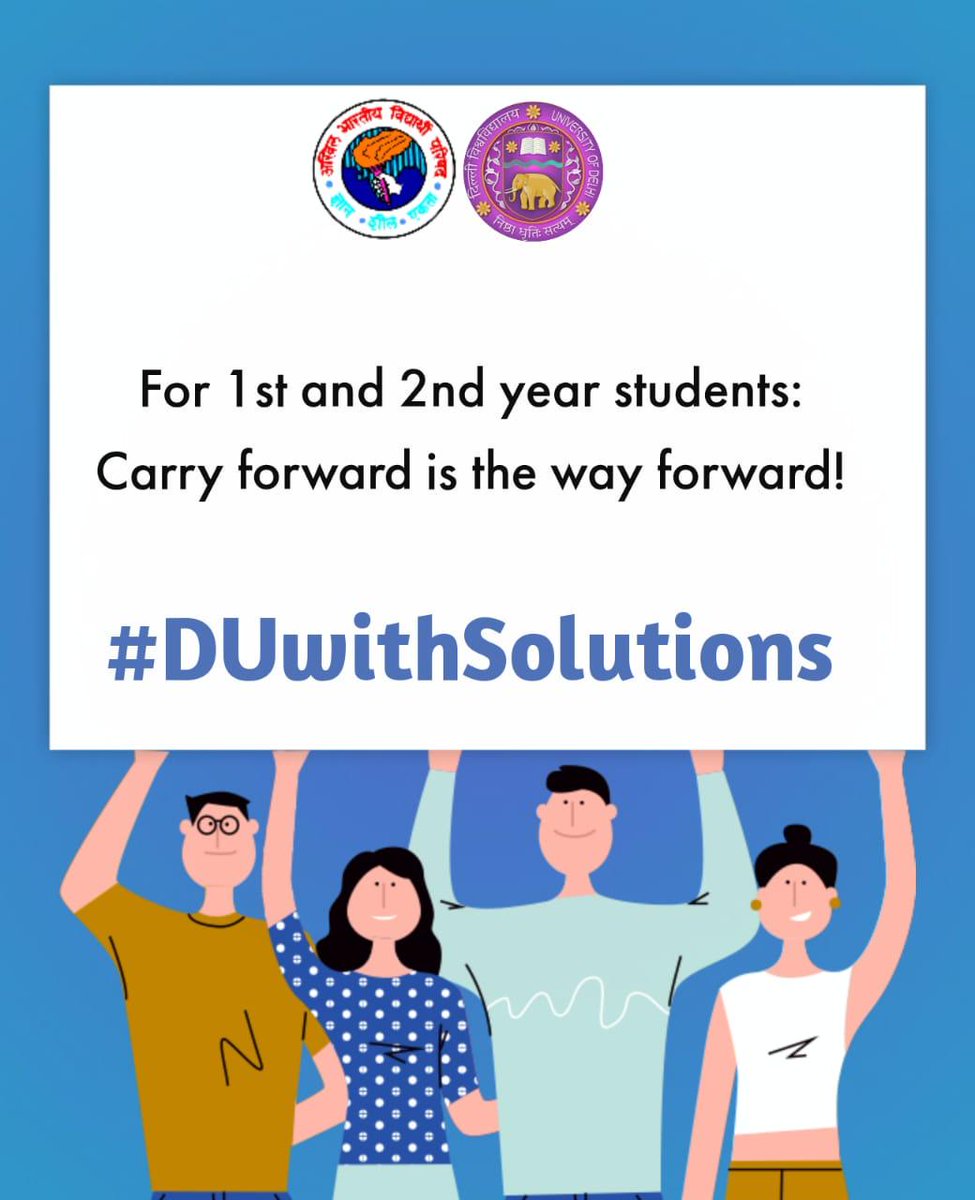 bhardwajankitaa's tweet photo. Let the students of intermidiate years be given promotion through carry forward method,since this is the best possible solution1.
@shriniwas_hr @PrafullaAkant @nidhitripathi92 @itandonabhishek @manuks_tj @SidharthYadav14 @anuraggautam07 @AnimaSonkar
@ABVPVoice 
#DUwithSolutions https://t.co/gSEO2sdvWY
