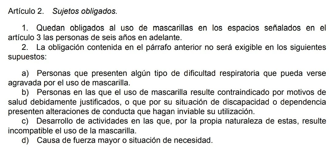 <a href="/AntonioLopezRiv/">Antonio López Rivas</a> Según recoge la publicación del BOE. La obligación no será exigible en varios supuestos.
En el articulo 2.2 se recogen.