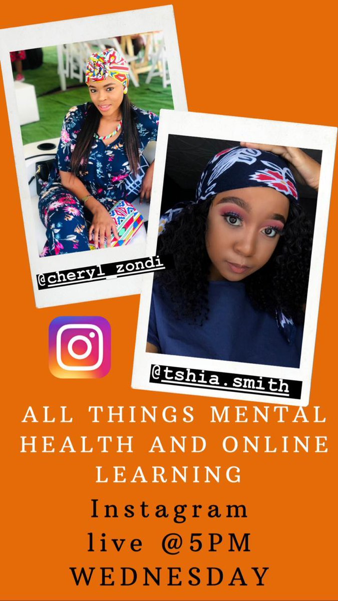 UjSpra's tweet photo. Today at 5pm don't forget to join the conversation between  @cheryl_zondi and @tshia_smith on their live IG tackling mental health issues and online learning You're welcome to comment on the discussion using this hashtag  #MyonlineLearningExperience #MyIndaba #ALetterToAStranger https://t.co/FsRAyRvHIq
