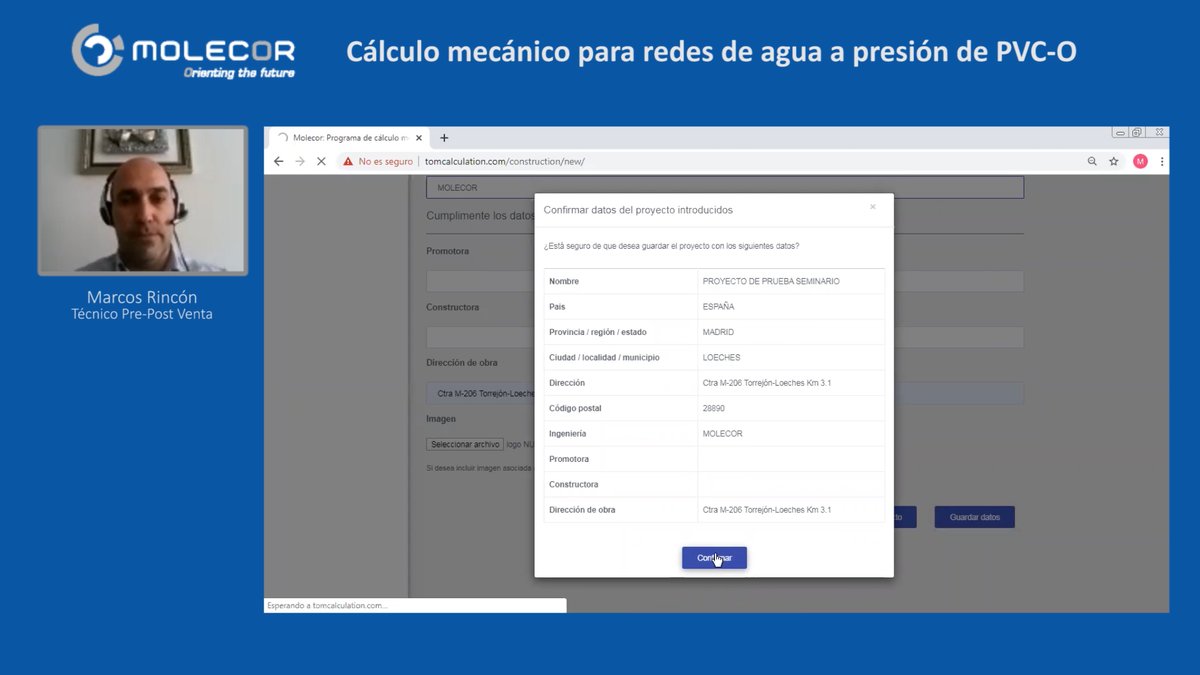 Molecor's tweet photo. #MolecorTomCalculation confirmamos los datos de nuestro proyecto. https://t.co/Wrgm7opcZ6