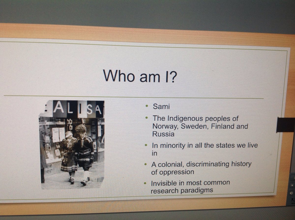 sboydie's tweet photo. Importance of getting to know the researcher #KatarinaParfaKoskinen #nlc2020 and how the story of her grandparents led to us listening today &amp; importance for generations to come #IndigenousResearchMethodologies #Sami https://t.co/MSy192Z5XS