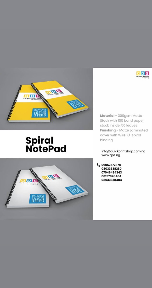 QuickPrintShopN's tweet image. #spiralnotepad

We are your one-stop print shop.

Send a DM or call;
08058878484
Email;
info@qps.ng

The Quick Print Shop is a member of the Seal Group.

#thequickprintshop  #COVID19 #StayHome #wednesdaymorning